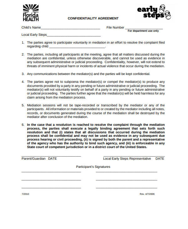 12 Meeting Confidentiality Agreement Templates PDF Word