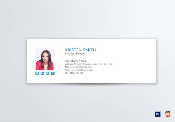 professional product manager email signature template