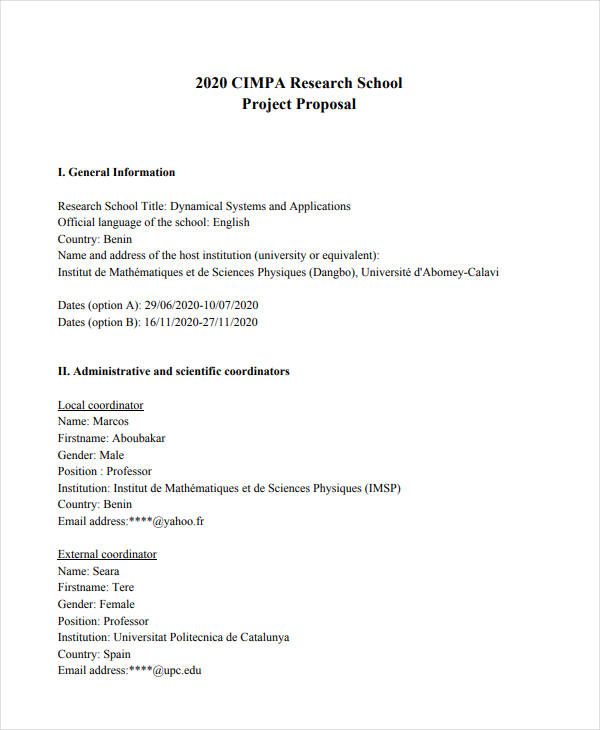 High School Project Proposal Template   Research School Project Proposal 