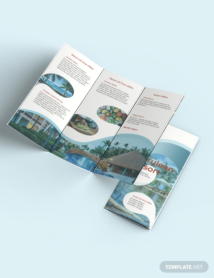 resort tri fold brochure template