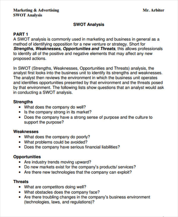 advertising analysis assignment