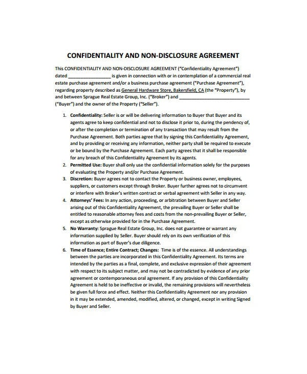 sample-real-estate-confidentiality-agreement-template