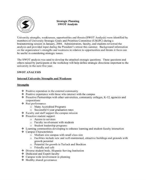 5+ Student SWOT Analysis Templates - PDF | Free & Premium Templates