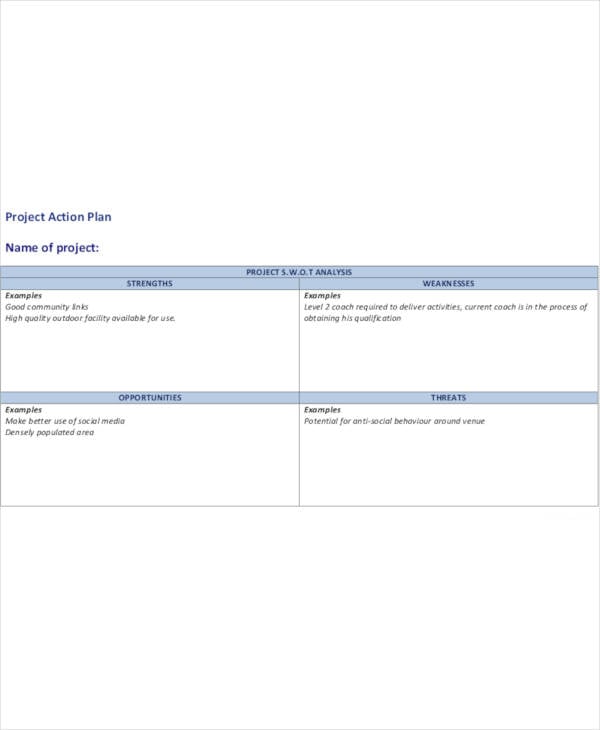 simple project action plan