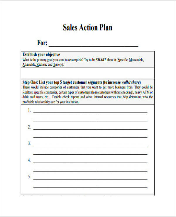 simple sales action plan