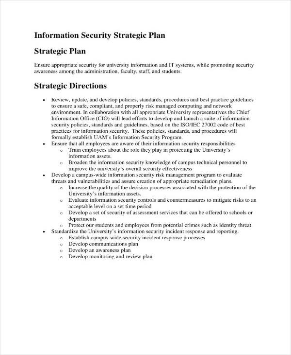 simple security strategic plan