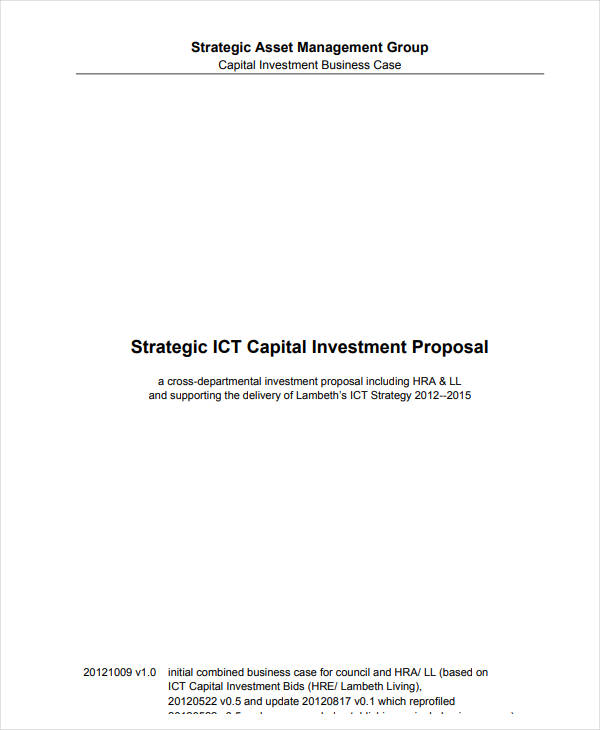 12+ Capital Investment Proposal Templates PDF, DOC