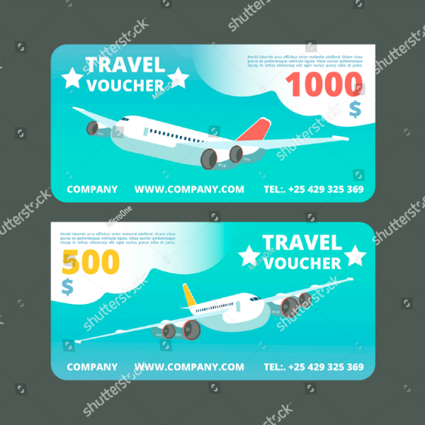 travel promo voucher card template