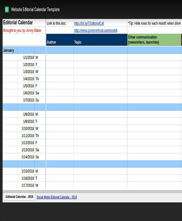 8+ Content Marketing Planning Calendar Templates - PDF, DOC | Free