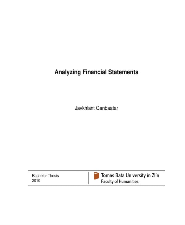 analyzing financial statements 0