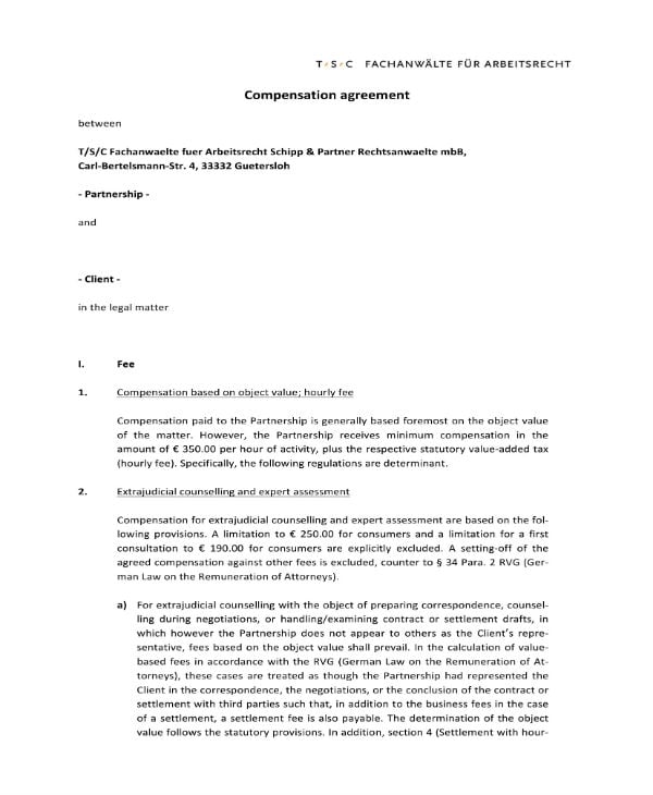 compensation agreement 1