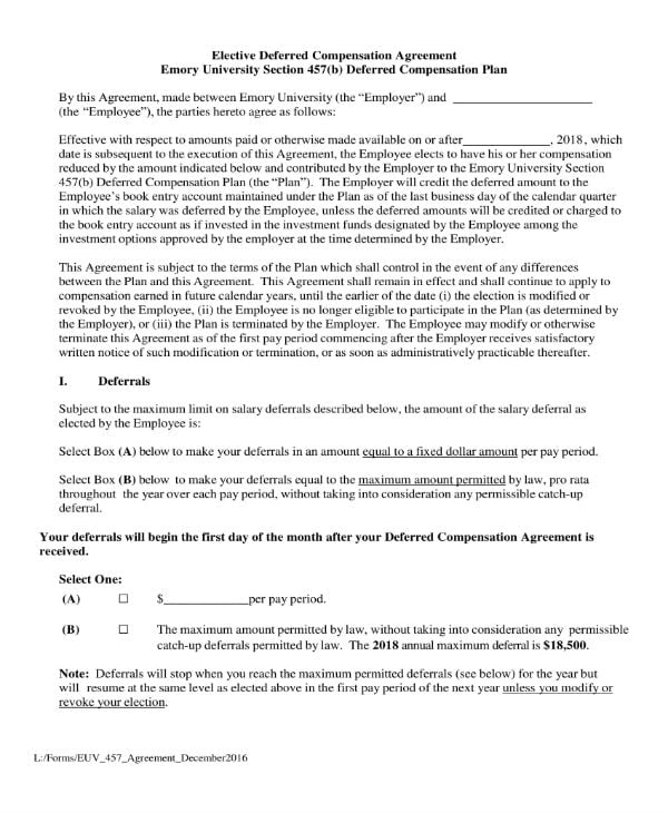 8+ Compensation Agreement Templates PDF, Word