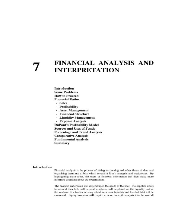 financial analysis and interpretation 01
