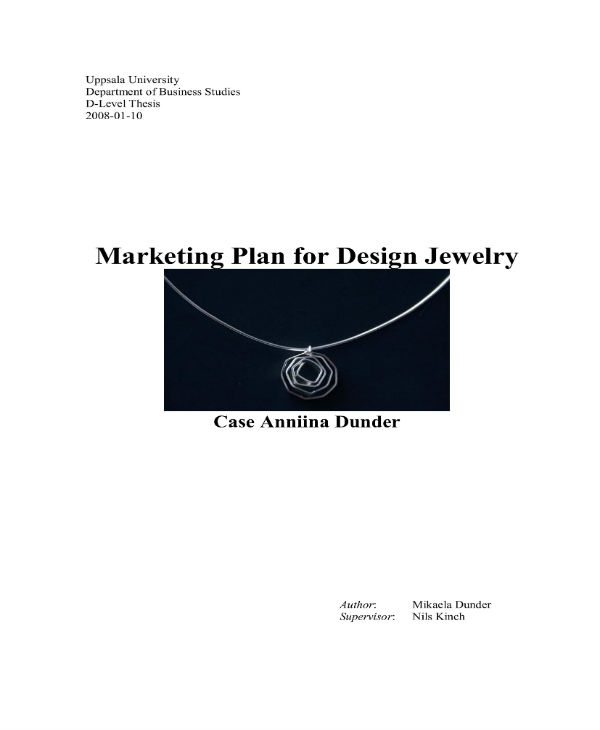 how to make a business plan for jewelry