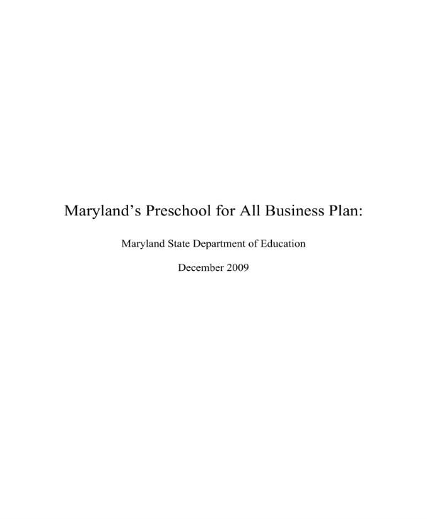 preschool business plan template