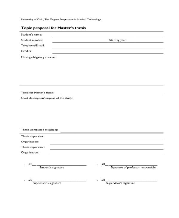 15+ Topic Proposal Outline Templates PDF