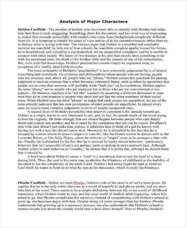 8+ Character Analysis Templates PDF