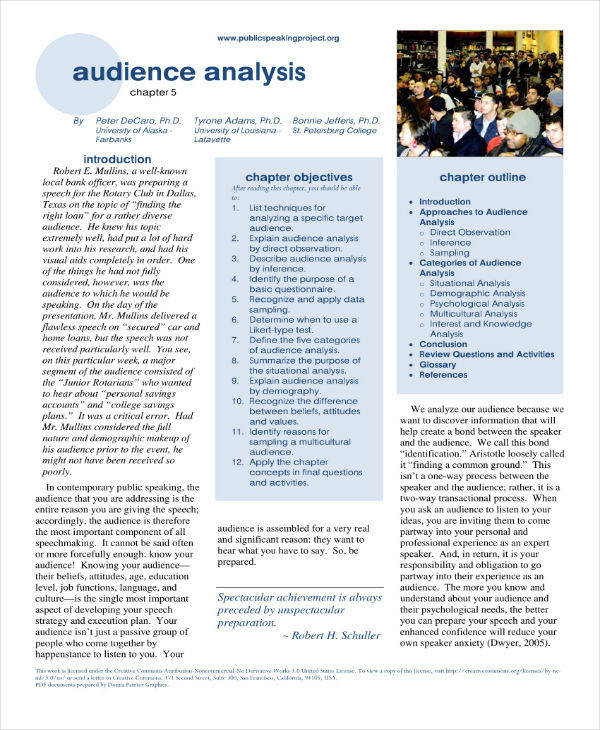 audience analysis example