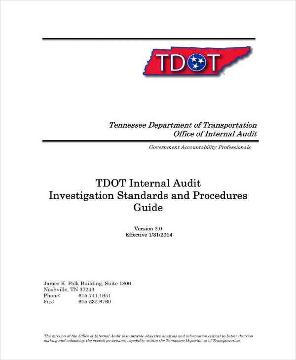 audit investigation report guide