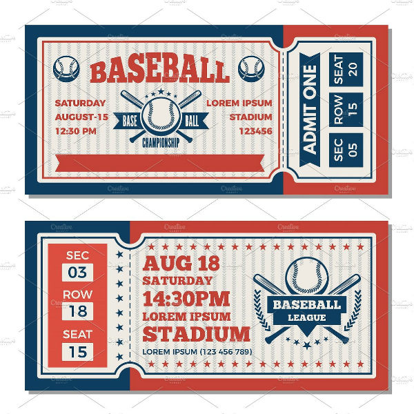 Editable Baseball Ticket Template Free