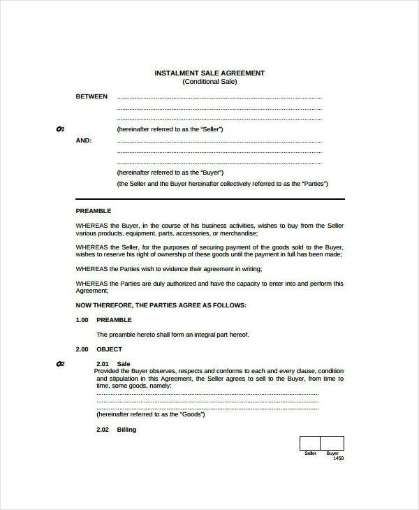 11+ Conditional Sale Agreement Templates PDF, Docs