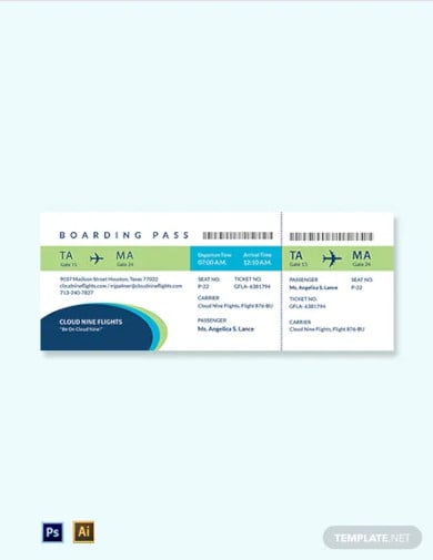boarding pass airline ticket template