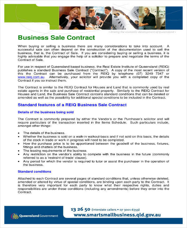 business sale contract sample