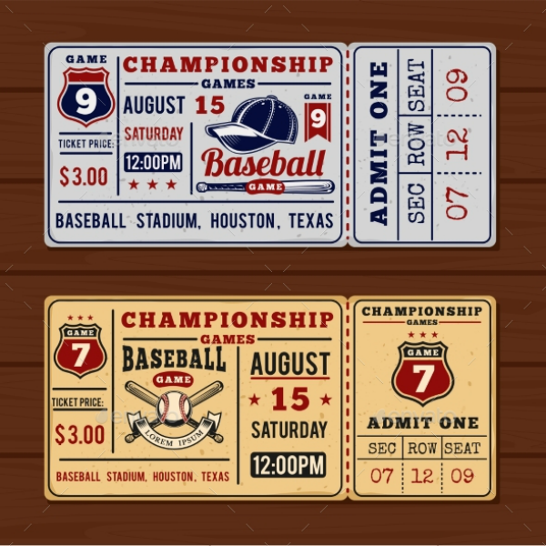 13+ Baseball Event Ticket Designs & Templates - PSD, AI, DOC, Pages ...