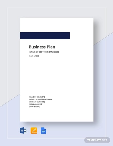 clothing business plan template