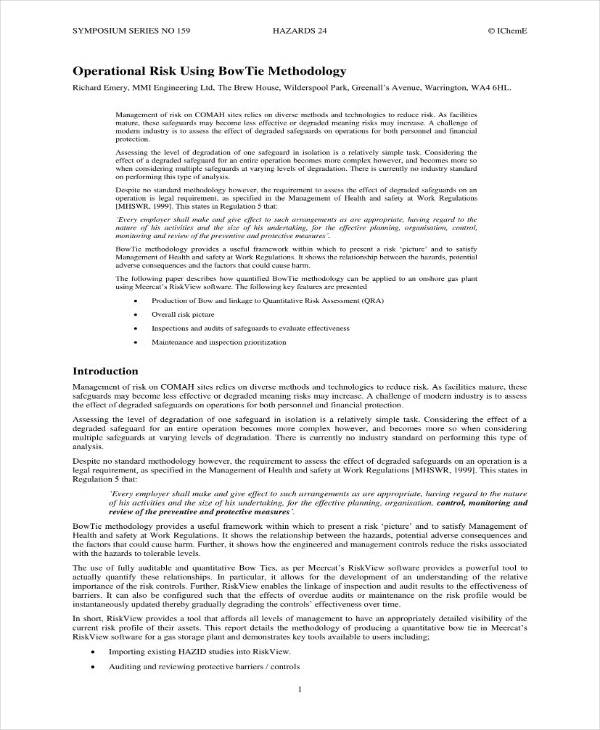 4+ Bow Tie Risk Analysis Templates PDF, Word, Pages