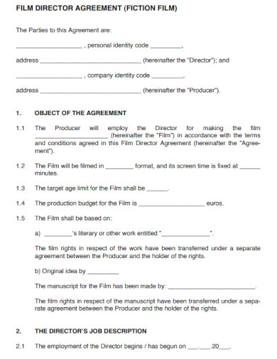 10+ Film Production Contract Templates - PDF, Word