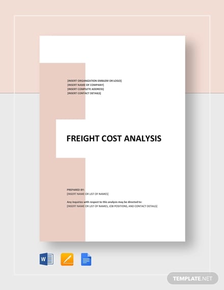 freight cost analysis template