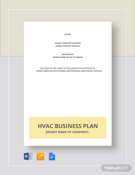 hvac business plan template