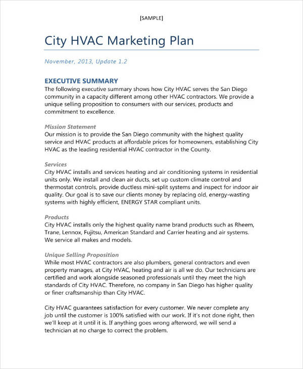 3+ HVAC Business Plan Templates - PDF