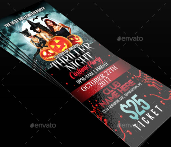 halloween ticket psd