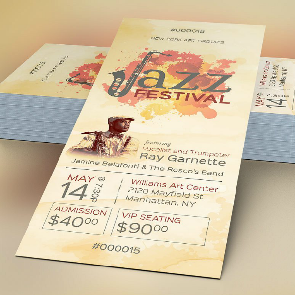 9+ Jazz Festival Ticket Designs & Templates PSD, AI, InDesign, Word