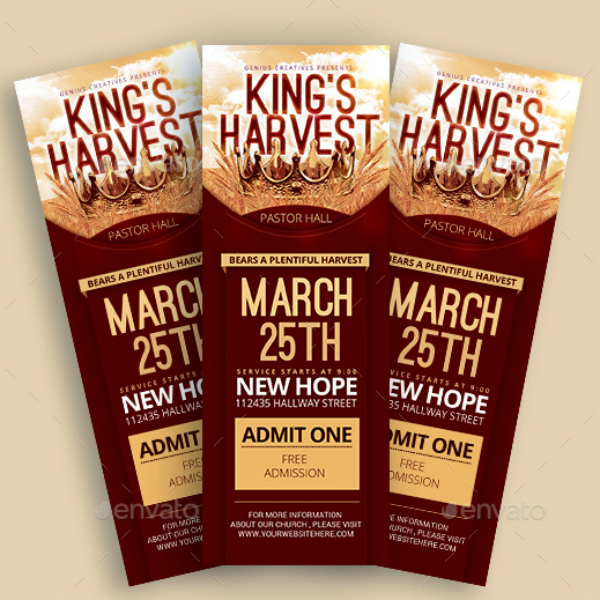 kings harvest concert ticket template