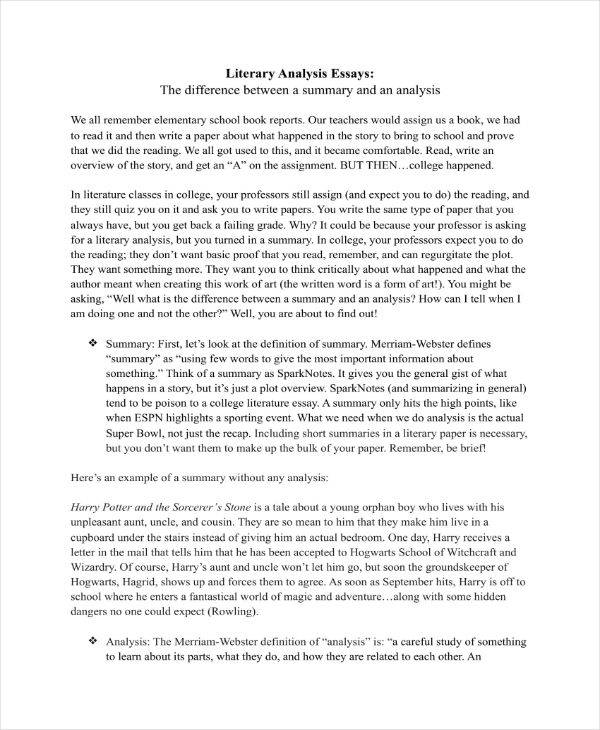 7 Literary Analysis Templates PDF Word