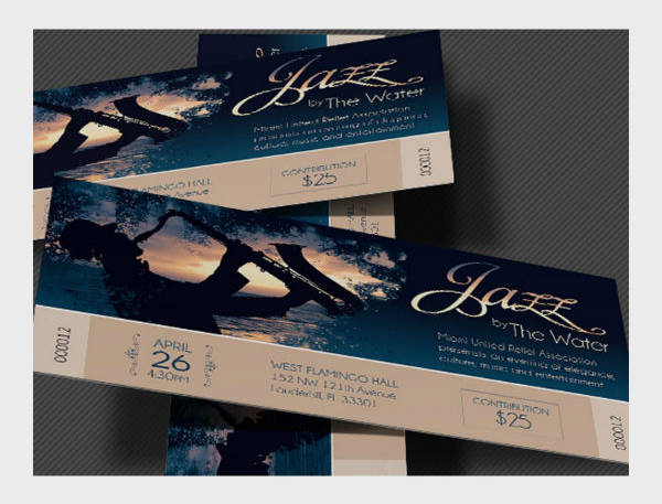 live jazz music concert ticket design
