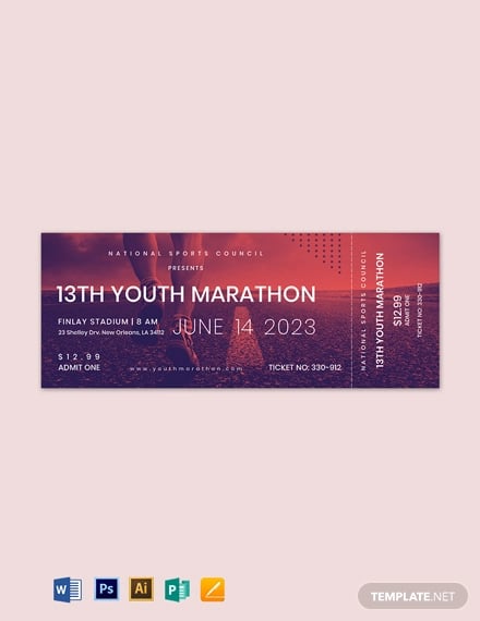 marathon ticket template