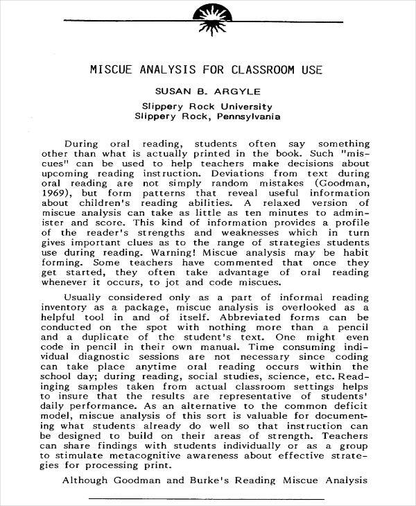 miscue analysis for classroom