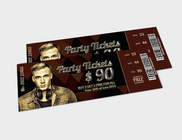 music concert party ticket template