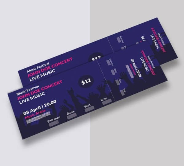 21+ Music Concert Ticket Designs & Templates PSD, AI, ID, Pages, DOC