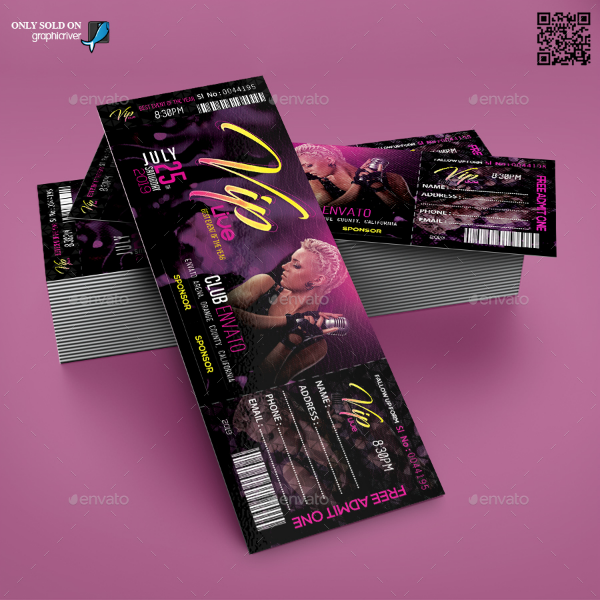 music event vip ticket template