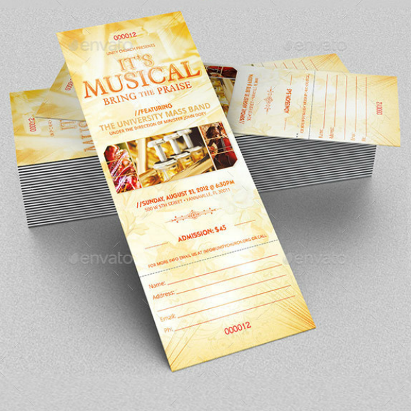 musical praise concert ticket template