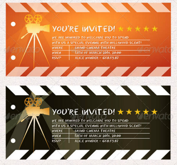 19+ Movie Ticket Invitation Designs & Templates PSD, AI, ID, Pages, Docs, Publisher, Outlook