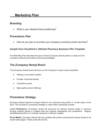 retail pharmacy business plan sample pdf