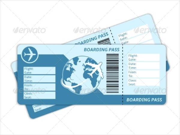 plane boarding pass ticket sample
