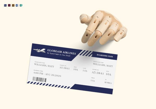 plane boarding ticket template