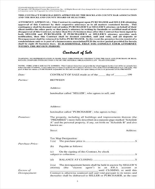 real estate contract agreement